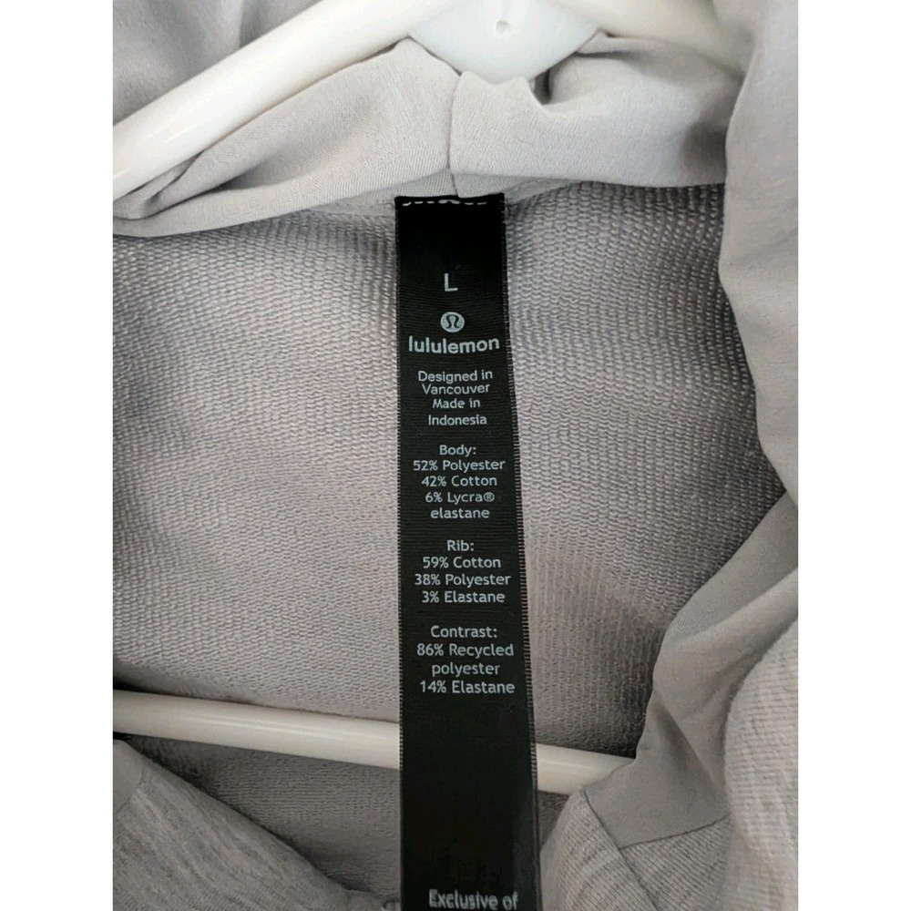 Lululemon City Sweat Full Zip Hoodie Men's Large Heathered Light Gray Jacket * - Picture 11 of 12